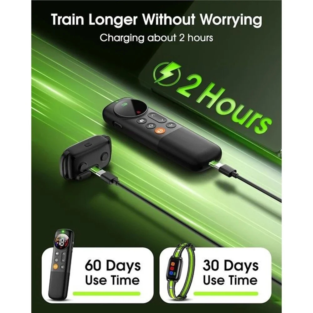 New Vibrating Dog Training Collar No Shock with Remote
